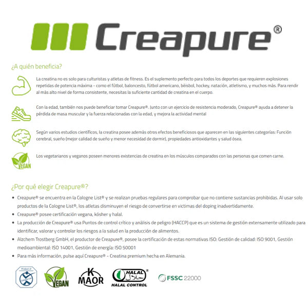 Creatine Monohydrate Red Label With Creapure 300 g DYMATIZE 60 Servicios Sin sabor