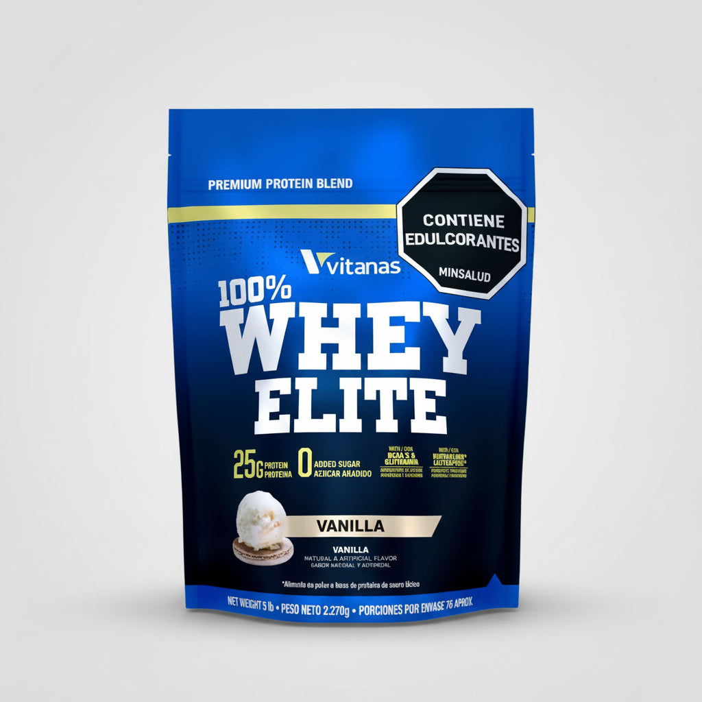 Whey Elite 5 lb VITANAS 75 Servicios Vainilla
