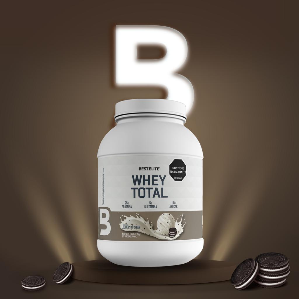 Proteína Whey Total Edición Limitada 5 lb BEST ELITE 75 Servicios Cookies & Cream
