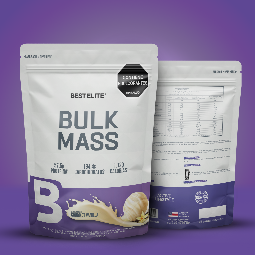 Proteína BULK MASS 3 lb BEST ELITE 45 Servicios Vainilla Gourmet