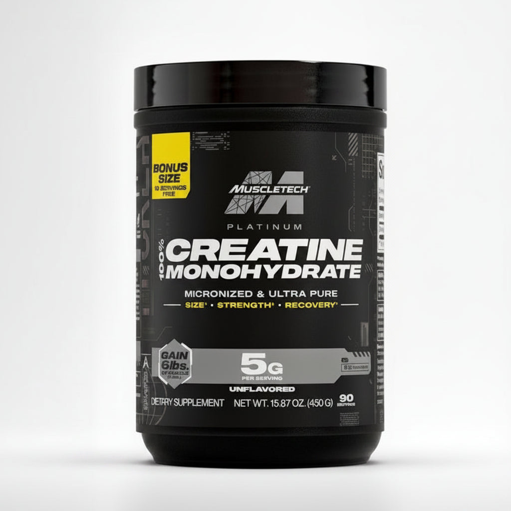 Creatine Platinum Monohydrate Micronized & Ultra Pure 450 g MUSCLETECH 90 Servicios Sin sabor