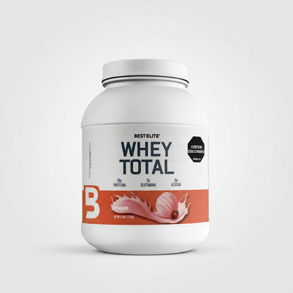 Proteína Whey Total Strawberry 2 lb BEST ELITE 30 Servicios Strawberry (Fresa/ frutilla)