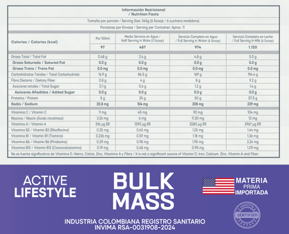 Proteína BULK MASS 3 lb BEST ELITE 45 Servicios Vainilla Gourmet