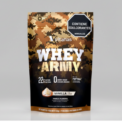 Whey Army 2 lb VITANAS 30 Servicios Vainilla Irlandesa