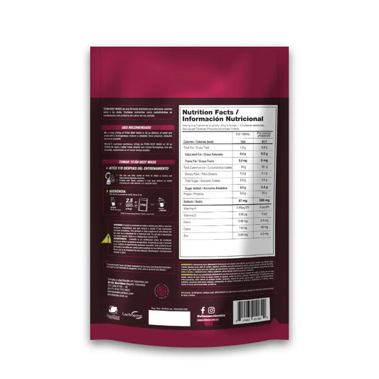 Titan Beef Mass 2 lb VITANAS 30 Servicios Vainilla Caramelo